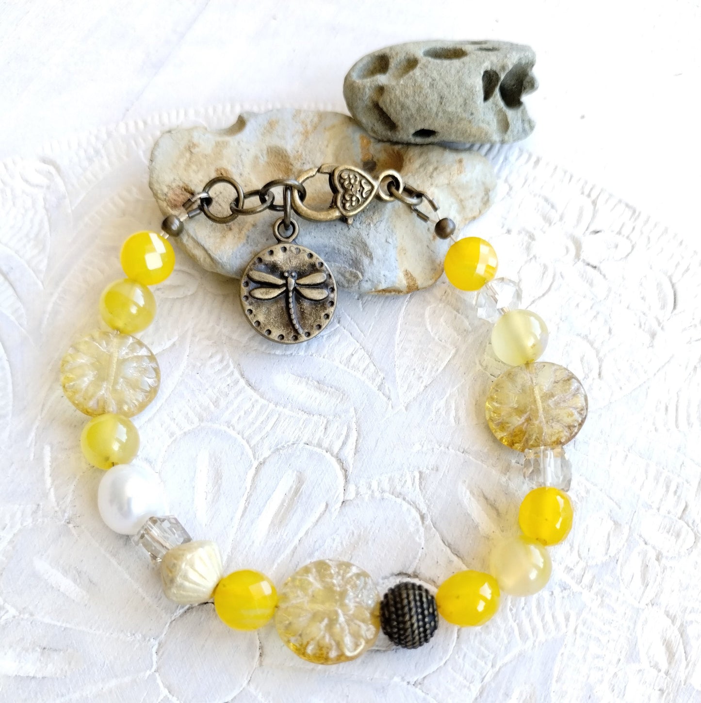 Yellow agate and citrine, prosperity bracelet, balance bracelet, yellow bracelet, protection bracelet