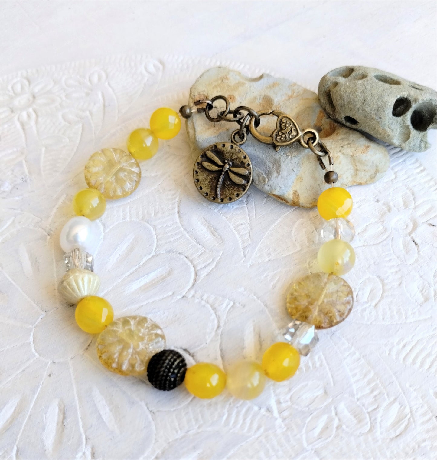 Yellow agate and citrine, prosperity bracelet, balance bracelet, yellow bracelet, protection bracelet