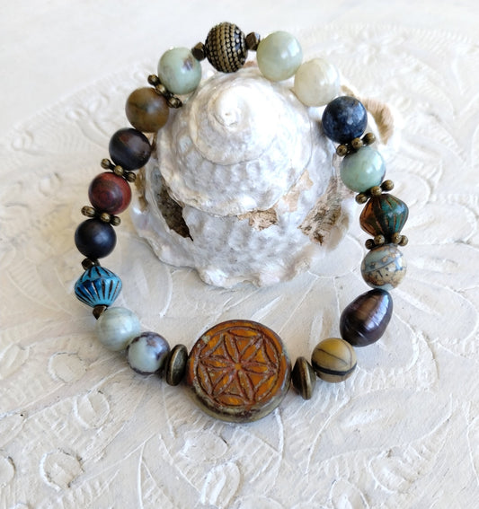 Bead bracelet, Stone bracelet, mixed stone bracelet,