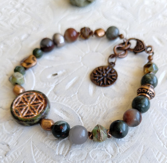 Bead bracelet, Stone bracelet, mixed stone bracelet, energy bracelet, motivation bracelet, charm bracelet