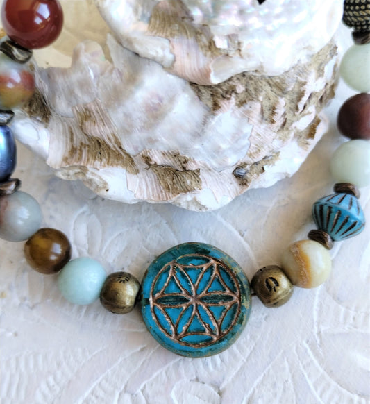 Bead bracelet, Stone bracelet, mixed stone bracelet, energy bracelet, harmony bracelet, charm bracelet