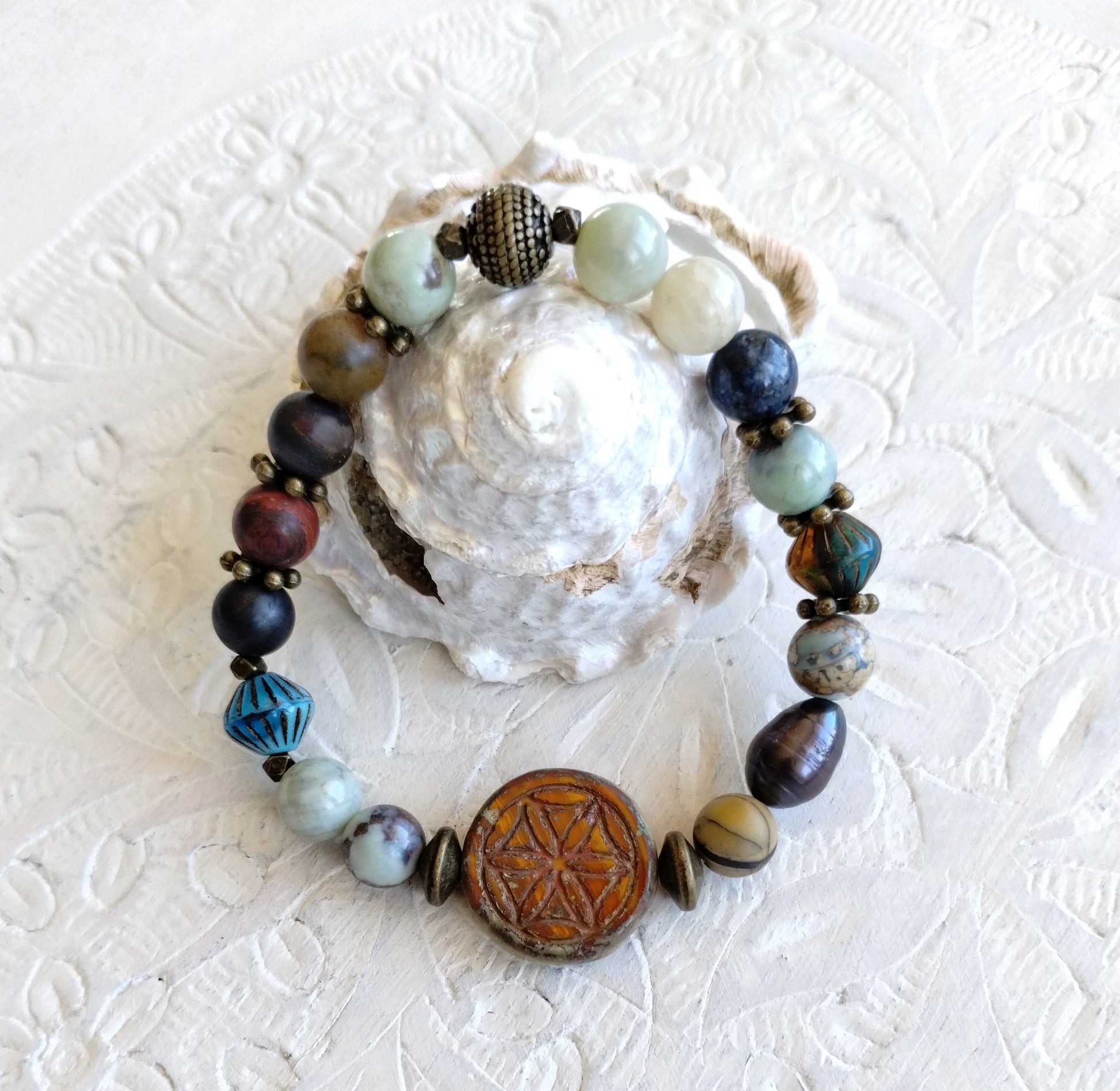 Bead bracelet, Stone bracelet, mixed stone bracelet,